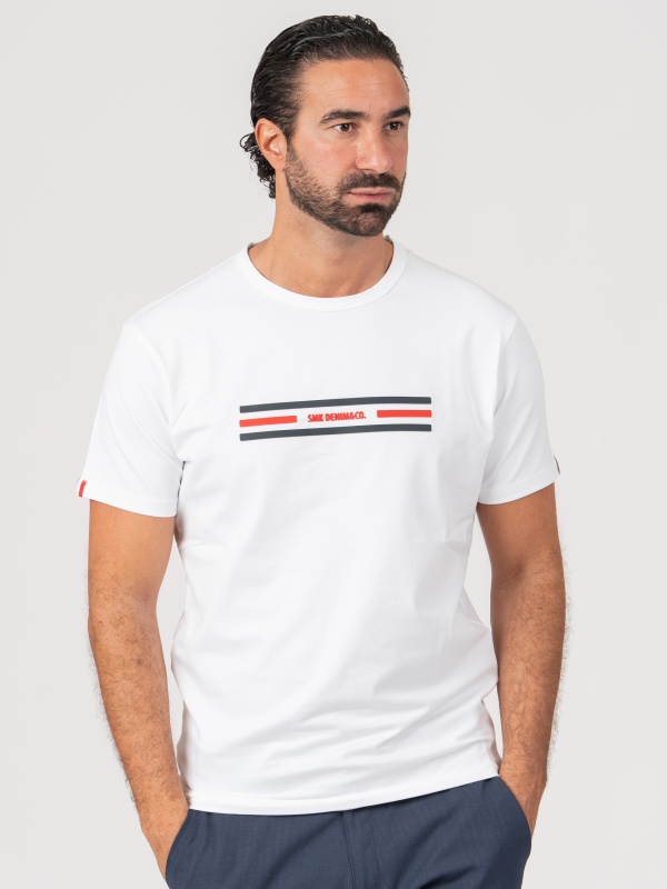 T-SHIRT SMK LISTAS BRANCO